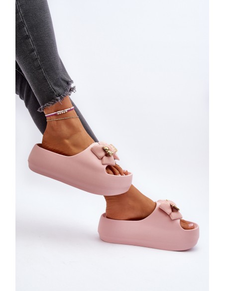Women's Foam Flip Flops with Bow Pink Salessa