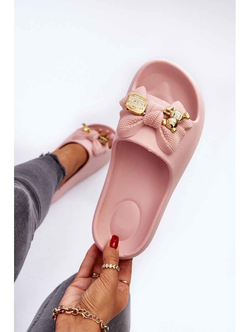 Women's Foam Flip Flops with Bow Pink Salessa