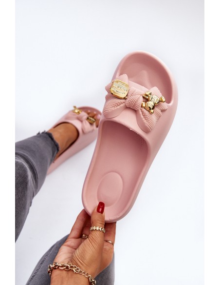 Women's Foam Flip Flops with Bow Pink Salessa