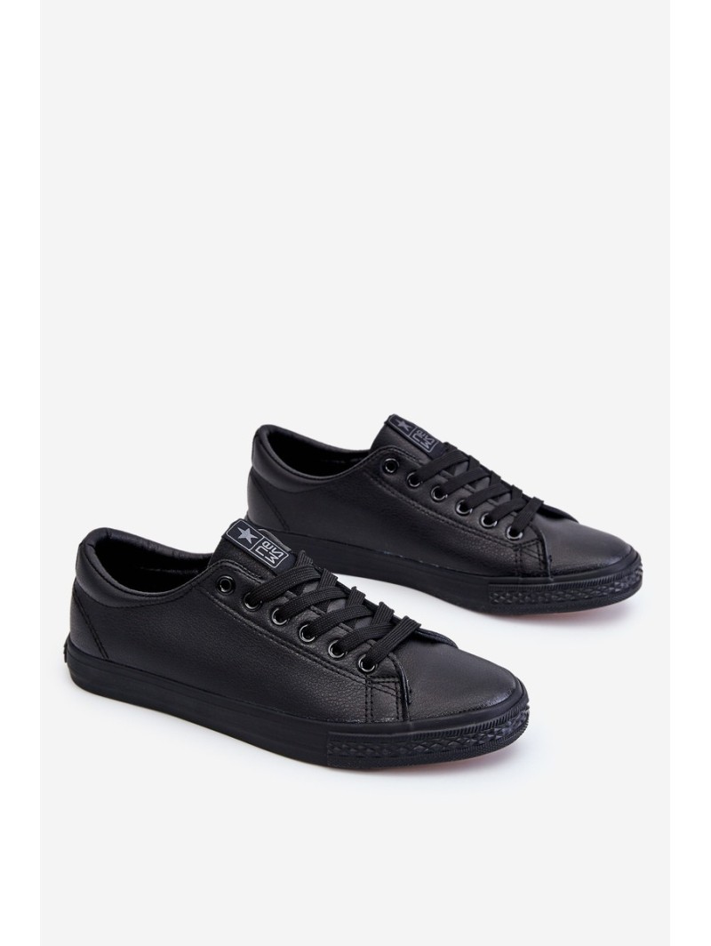 Women's Classic Leather Sneakers Black Misima