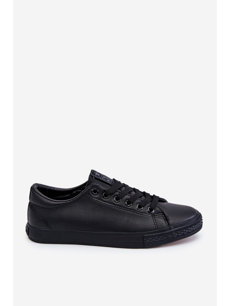 Women's Classic Leather Sneakers Black Misima