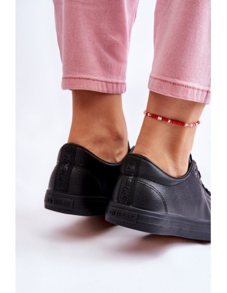 Women's Classic Leather Sneakers Black Misima