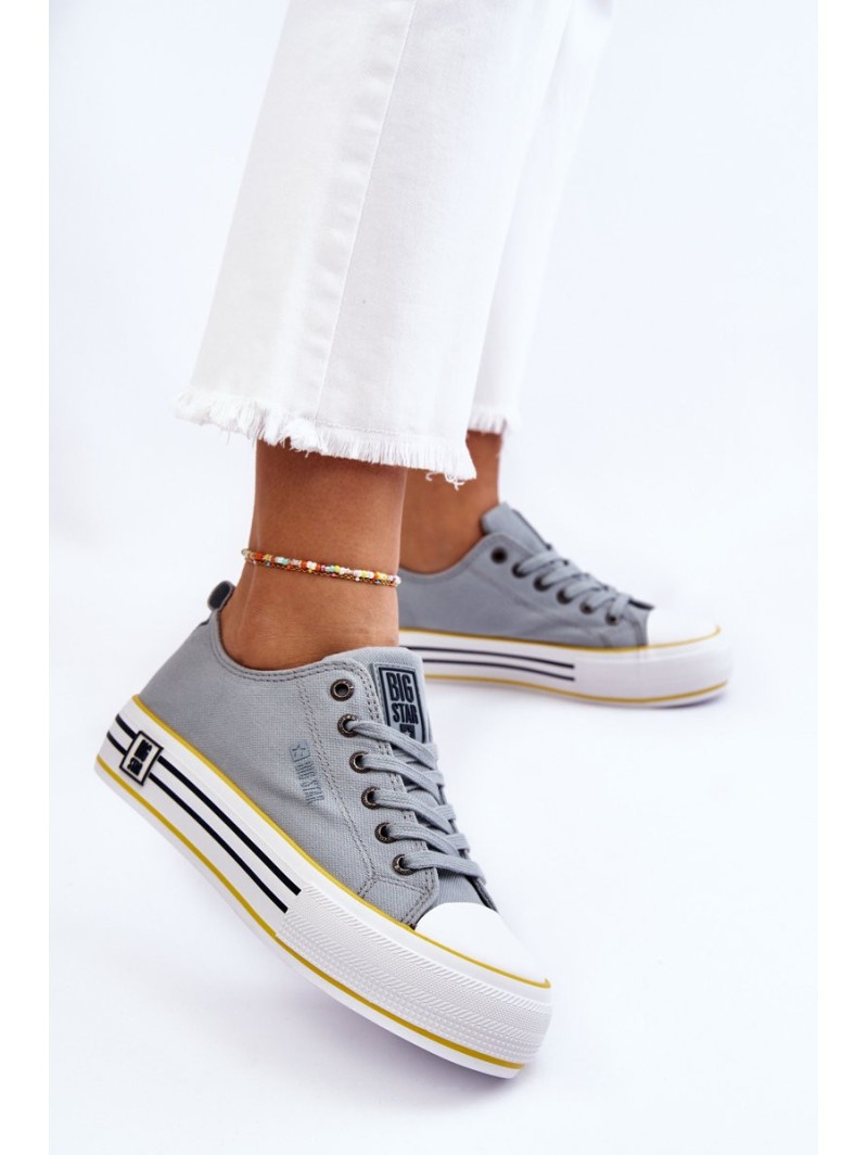 Women's Fabric Sneakers On The Big Star Platform LL274183 Light blue