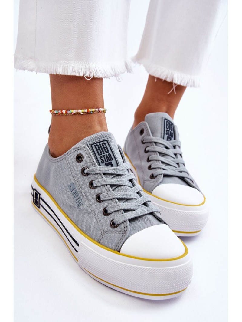 Women's Fabric Sneakers On The Big Star Platform LL274183 Light blue