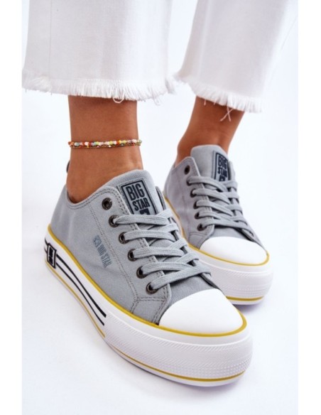 Women's Fabric Sneakers On The Big Star Platform LL274183 Light blue