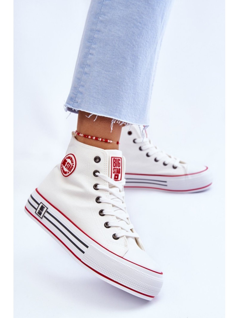 Women's High Textile Platform Sneakers Big Star LL274185 White