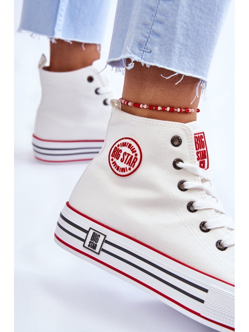 Women's High Textile Platform Sneakers Big Star LL274185 White