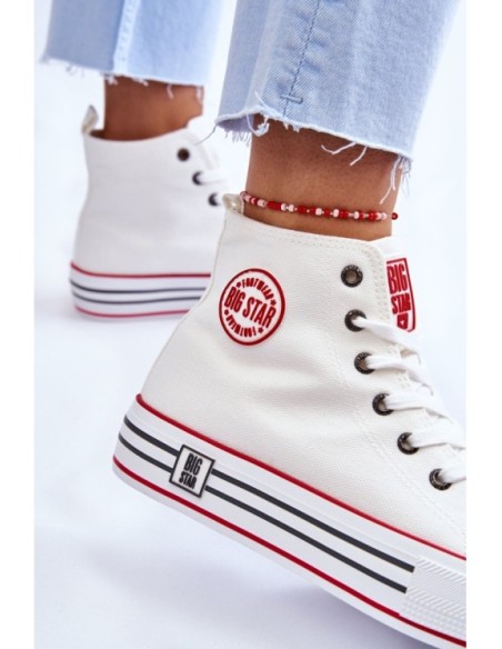 Women's High Textile Platform Sneakers Big Star LL274185 White