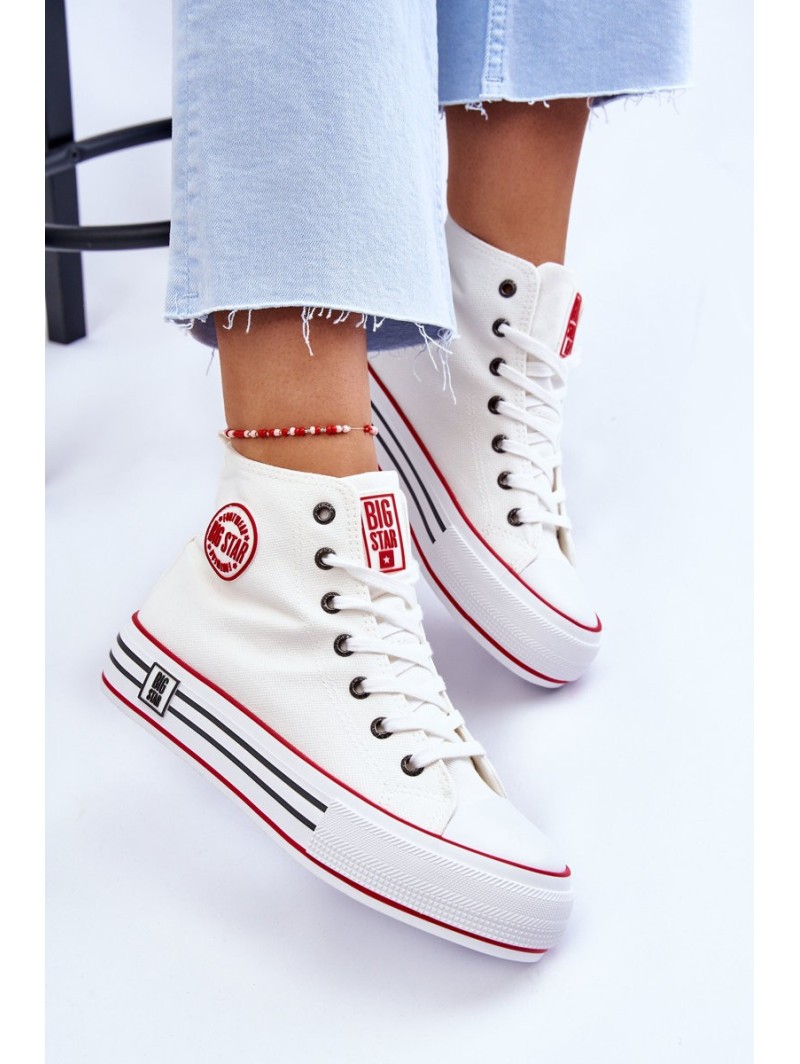 Women's High Textile Platform Sneakers Big Star LL274185 White