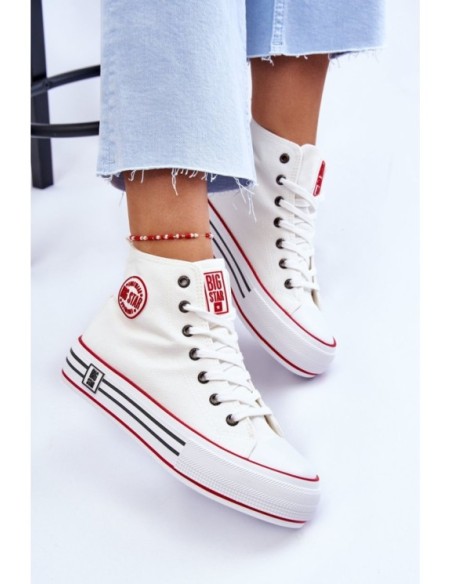 Women's High Textile Platform Sneakers Big Star LL274185 White