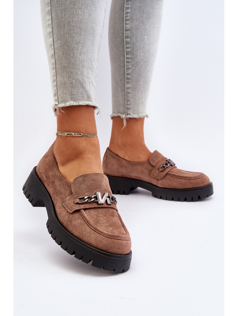 Women's Leather Moccasins with Decoration Dark Green Loraleima