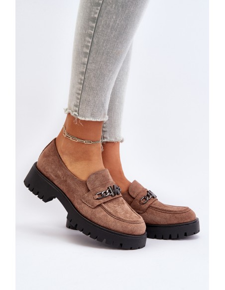 Women's Leather Moccasins with Decoration Dark Green Loraleima