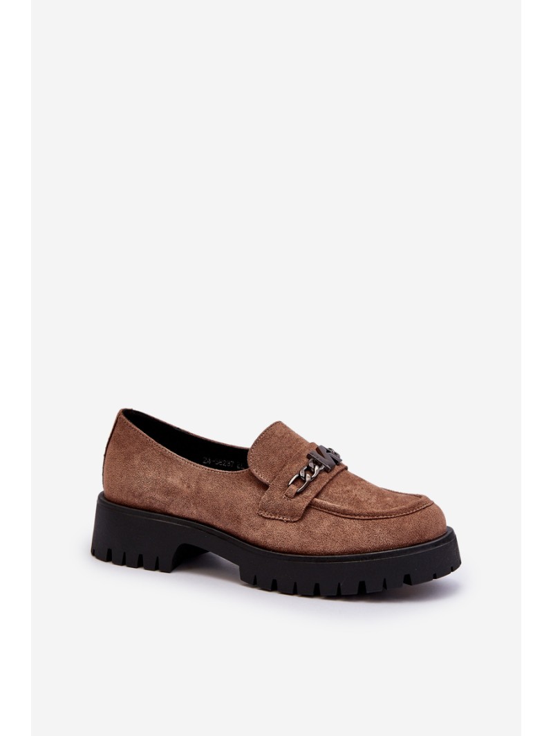 Women's Leather Moccasins with Decoration Dark Green Loraleima