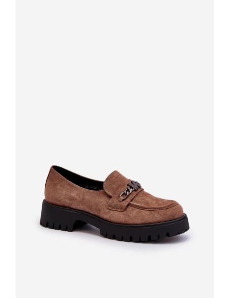 Women's Leather Moccasins with Decoration Dark Green Loraleima