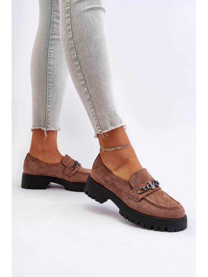 Women's Leather Moccasins with Decoration Dark Green Loraleima