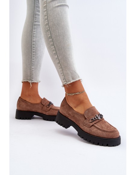 Women's Leather Moccasins with Decoration Dark Green Loraleima