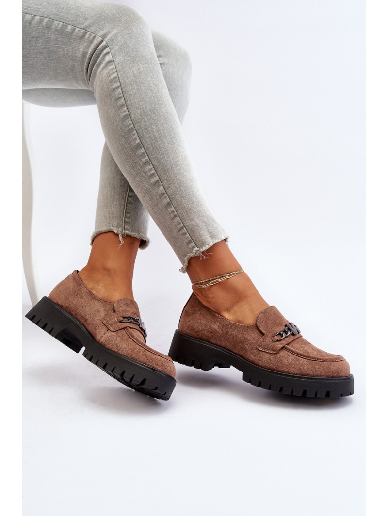 Women's Leather Moccasins with Decoration Dark Green Loraleima