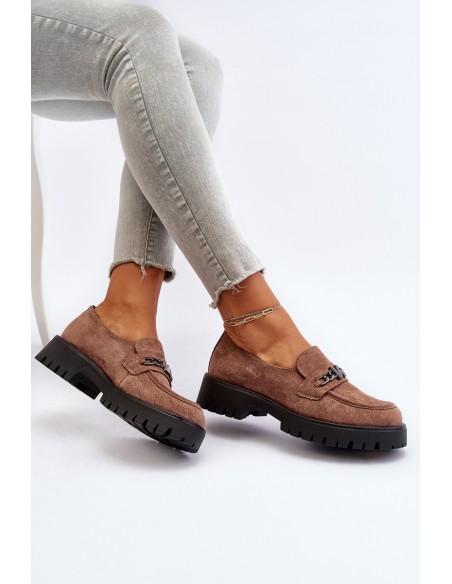 Women's Leather Moccasins with Decoration Dark Green Loraleima