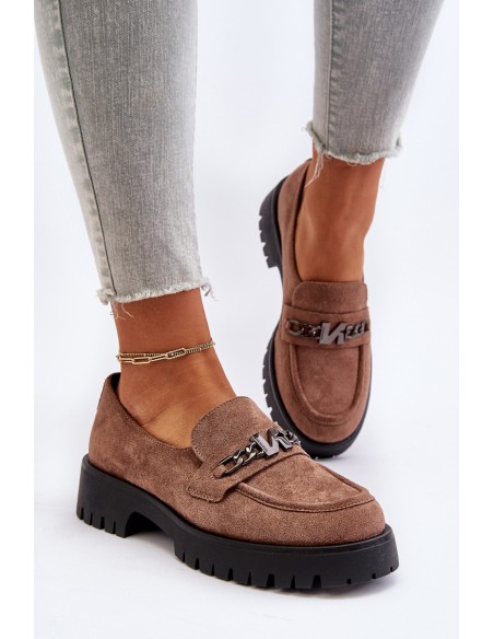 Women's Leather Moccasins with Decoration Dark Green Loraleima
