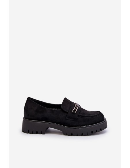 Black Suede Women's Moccasins with Decoration Loraleima