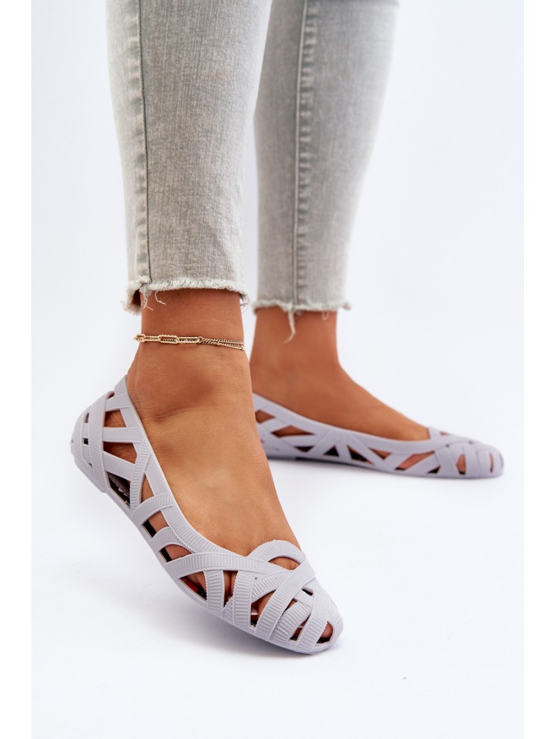 Women's Rubber Ballerina Flats Grey Salam