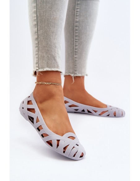 Women's Rubber Ballerina Flats Grey Salam