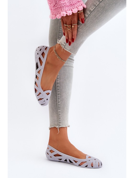 Women's Rubber Ballerina Flats Grey Salam 2