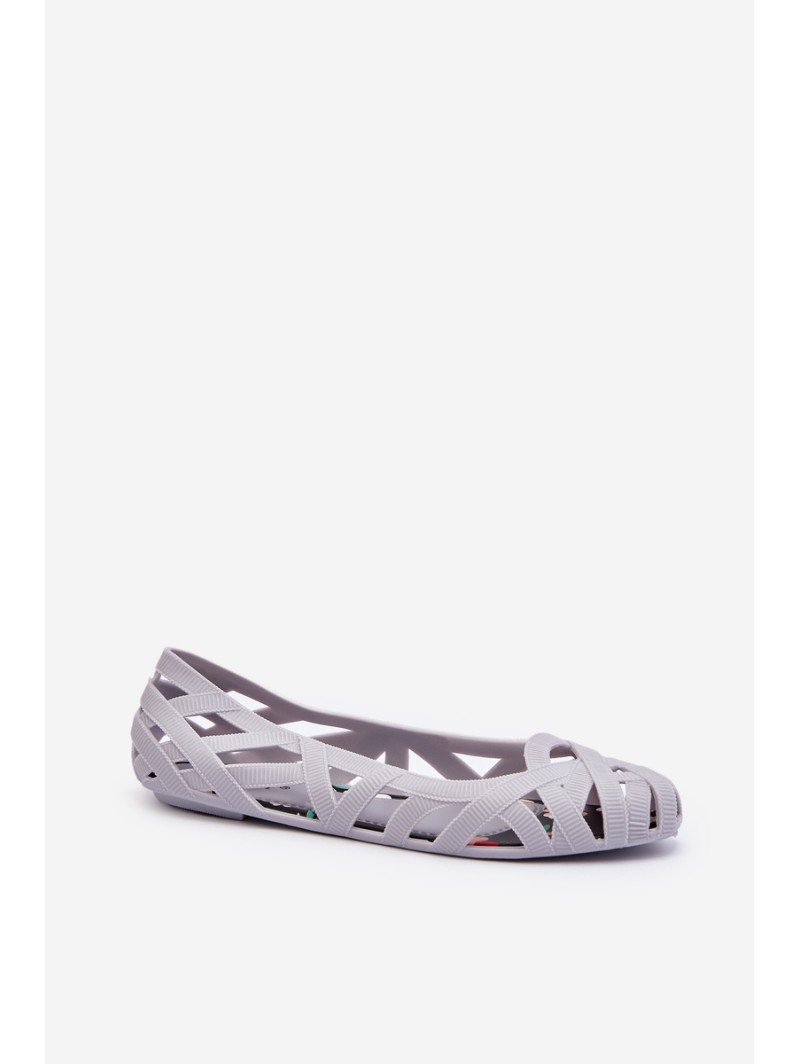 Women's Rubber Ballerina Flats Grey Salam