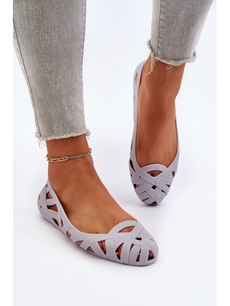 Women's Rubber Ballerina Flats Grey Salam