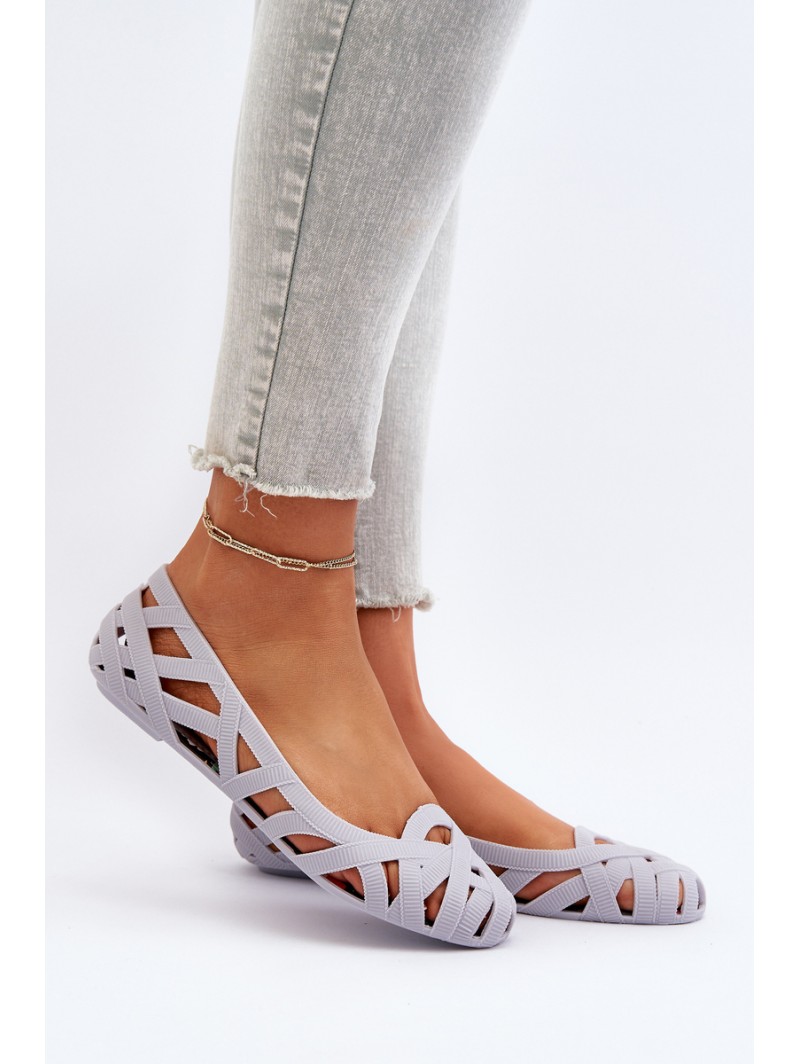 Women's Rubber Ballerina Flats Grey Salam