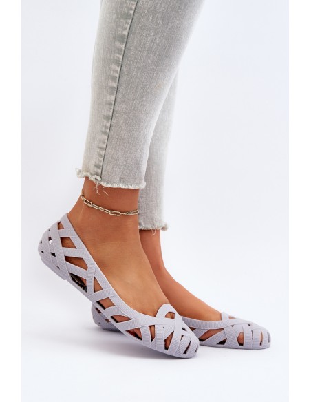 Women's Rubber Ballerina Flats Grey Salam