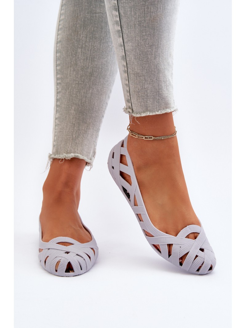 Women's Rubber Ballerina Flats Grey Salam