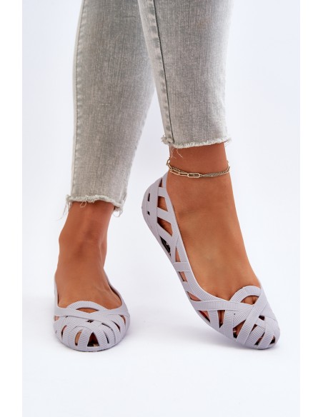 Women's Rubber Ballerina Flats Grey Salam