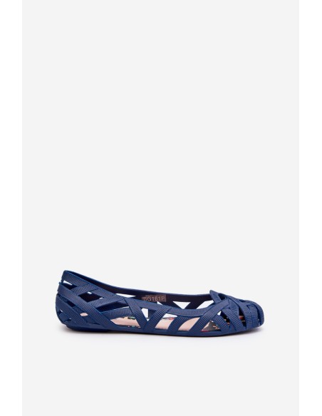 Women's Rubber Ballerina Flats Navy Blue Salam