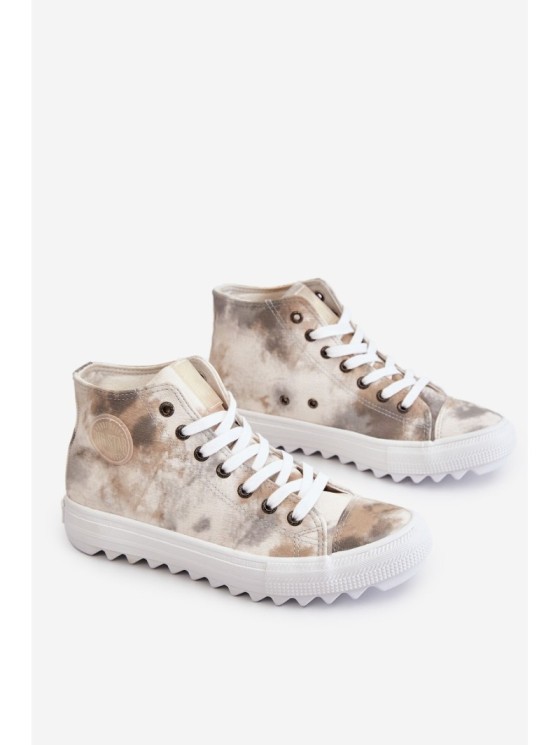 Women's Sneakers High Big Star LL274047 White and green 2