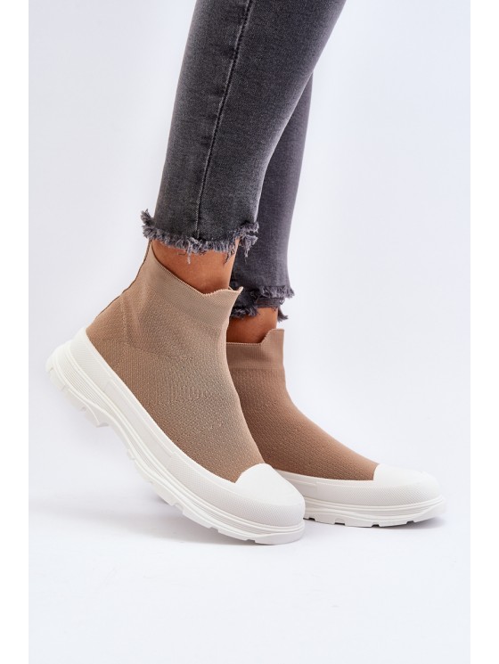 Women's Slip-On Sock Boots Brown Ilanae