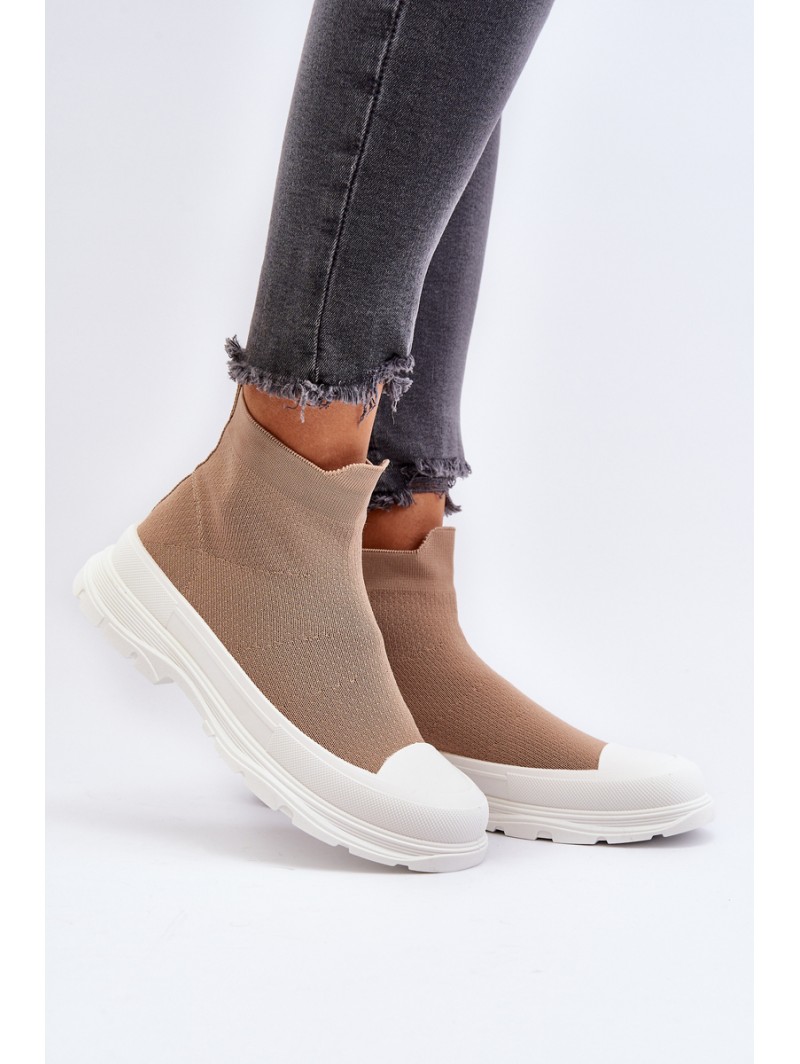 Women's Slip-On Sock Boots Brown Ilanae