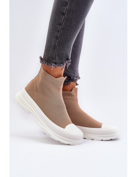 Women's Slip-On Sock Boots Brown Ilanae