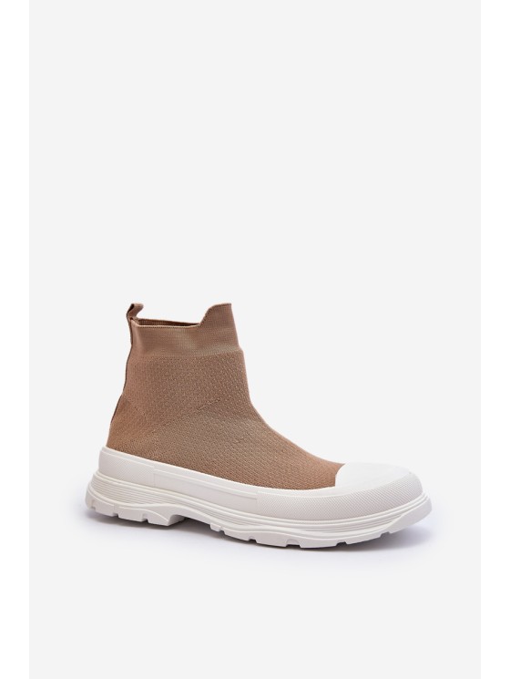 Women's Slip-On Sock Boots Brown Ilanae 2