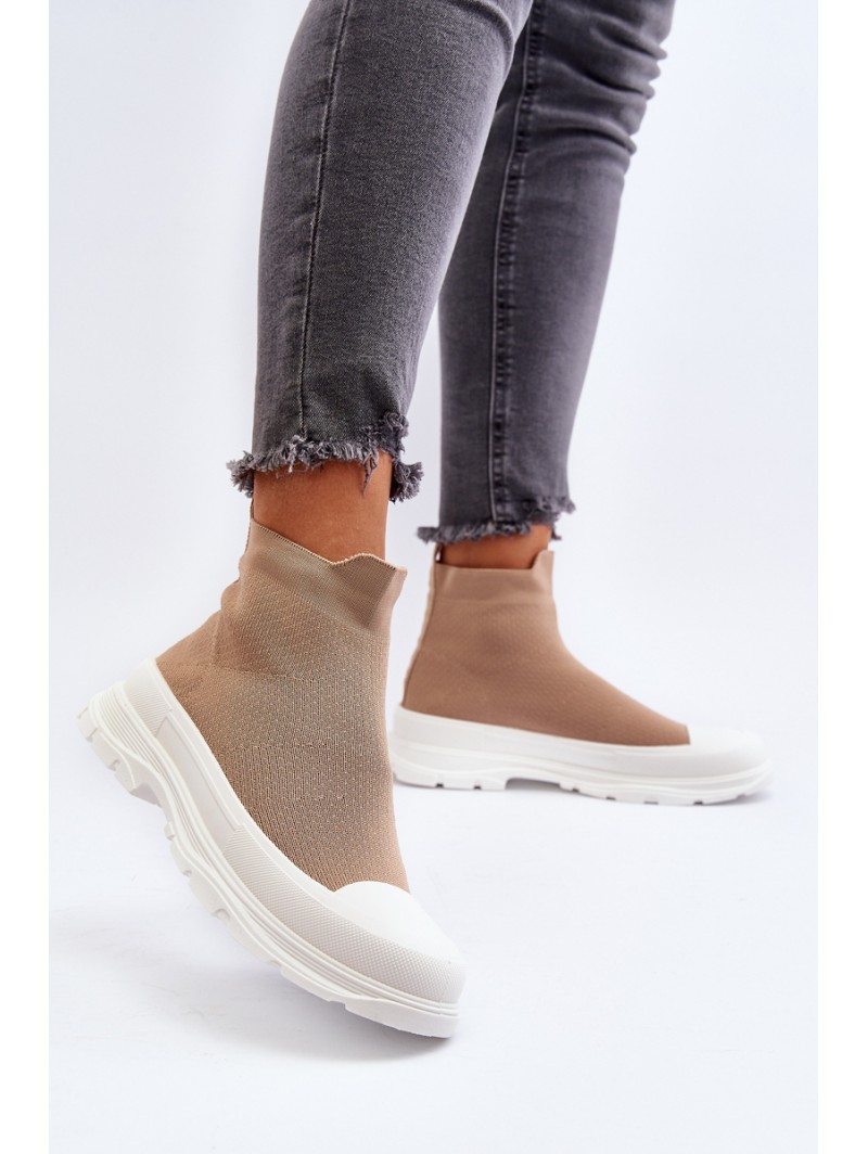 Women's Slip-On Sock Boots Brown Ilanae