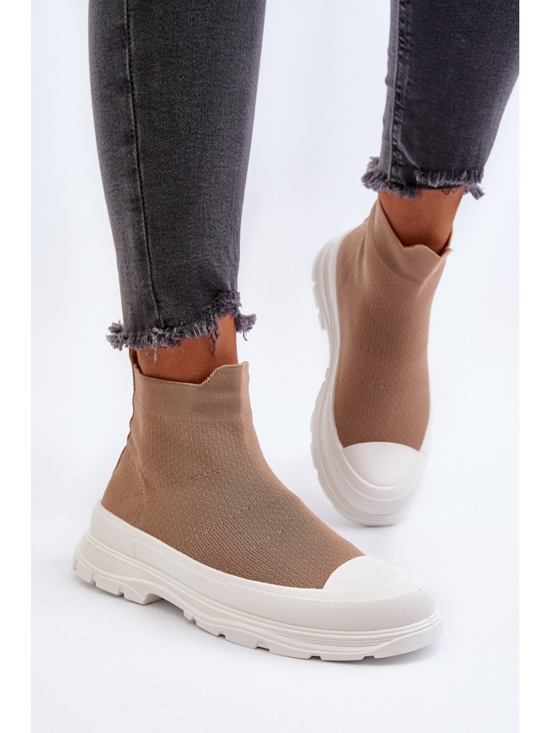 Women's Slip-On Sock Boots Brown Ilanae