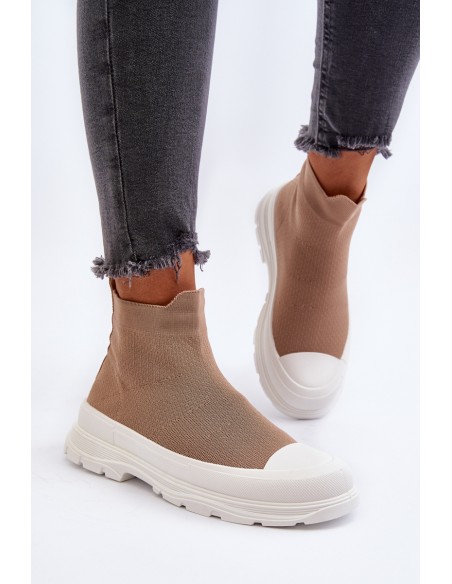 Women's Slip-On Sock Boots Brown Ilanae