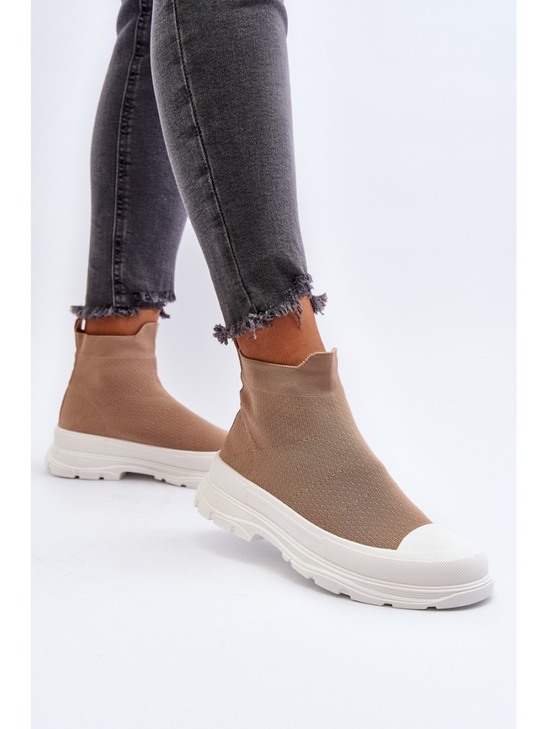 Women's Slip-On Sock Boots Brown Ilanae