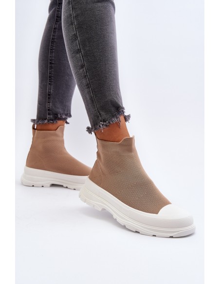 Women's Slip-On Sock Boots Brown Ilanae
