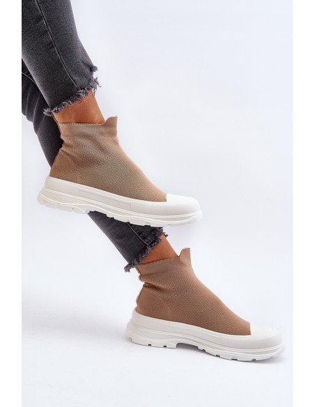 Women's Slip-On Sock Boots Brown Ilanae