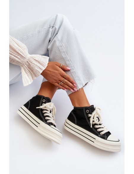 Women's Platform Sneakers Black Aineri