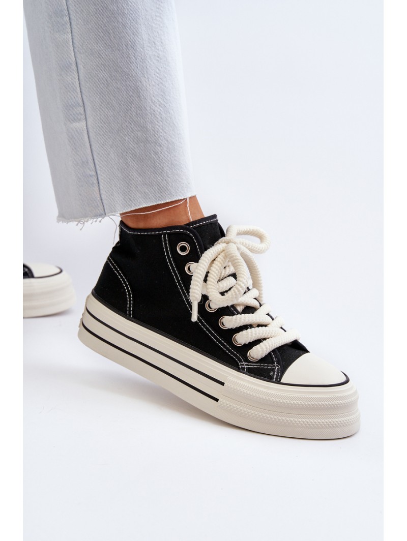 Women's Platform Sneakers Black Aineri
