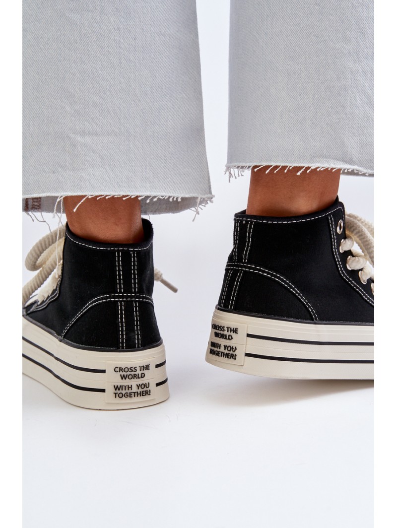 Women's Platform Sneakers Black Aineri