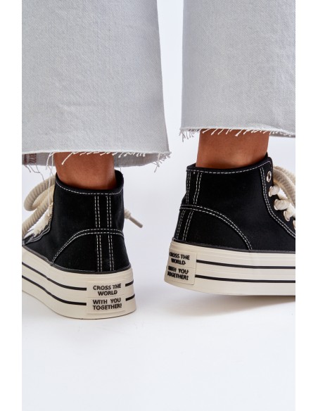 Women's Platform Sneakers Black Aineri