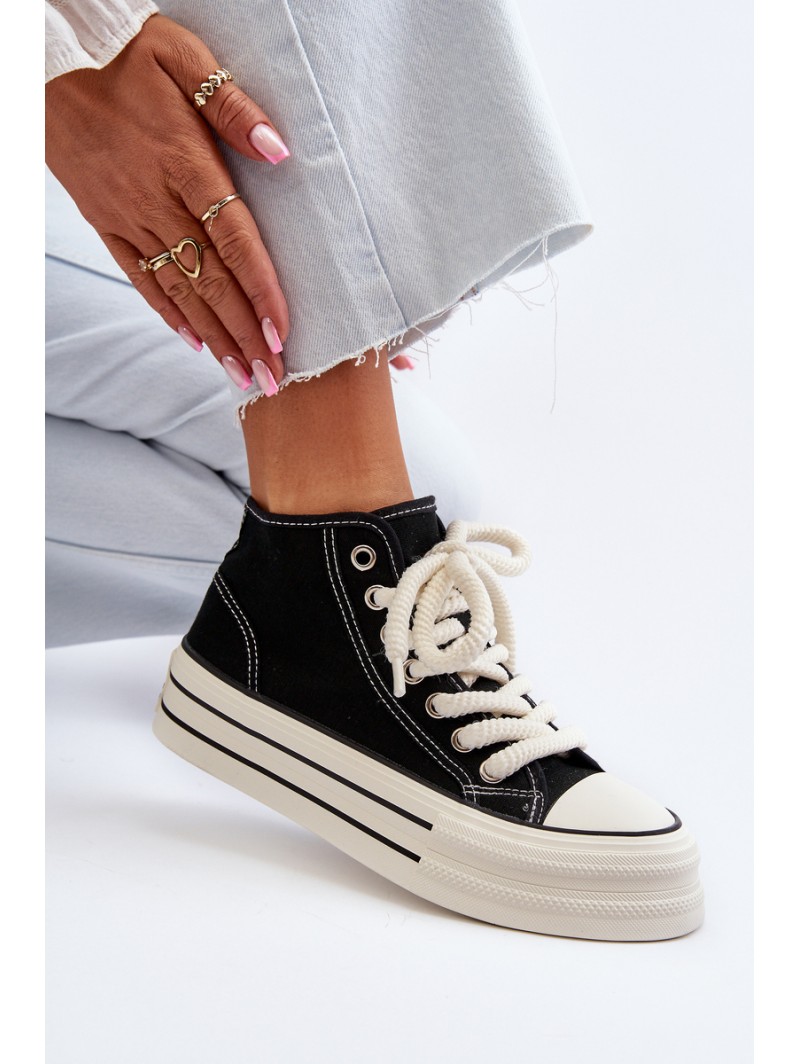 Women's Platform Sneakers Black Aineri